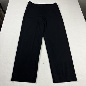 Exclusively Misook Pants SMALL Black Knit Pull-On Straight Leg Stretch Trousers